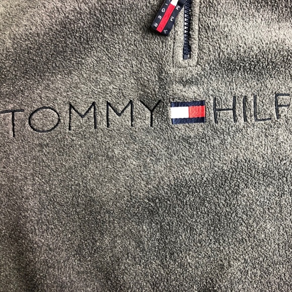 Vintage 90s Tommy Hilfiger Spell Out Fleece - Picture 5 of 8